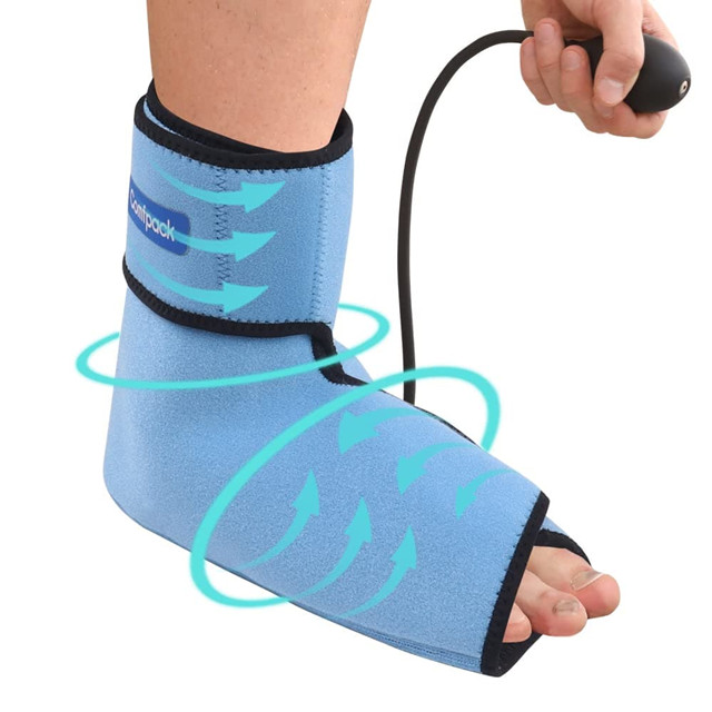 Comfpack Foot Ice Pack with Air Pump Compression, Reusable Hot Cold
