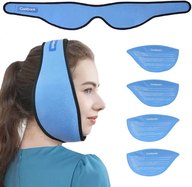 Comfpack Face Ice Pack for Jaw Hot & Cold Therapy Gel Packs for Wisdom ...